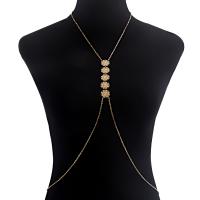 Zink Alloy bröst Chain, guldfärg pläterade, flerskikts & för kvinna, 34cm,105cm, 10PC/Lot, Säljs av Lot