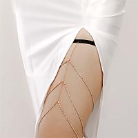 Zinklegierung Bein-Kette, mit Stoff, plattiert, mehrschichtig & für Frau, keine, 42cm,47cm, 10PCs/Menge, verkauft von Menge
