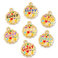 Tibetan Style Enamel Pendants, gold color plated, DIY, more colors for choice, nickel, lead & cadmium free, 17x14mm, 20PCs/Bag, Sold By Bag