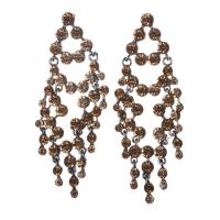 Fashion Fringe Earrings, Tibetan Style, plated, fashion jewelry & for woman & with rhinestone, more colors for choice, 32x92mm, Sold By Pair
