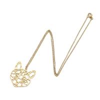 Titanstahl Halskette, Tiger, 18K vergoldet, Modeschmuck & für Frau & hohl, keine, 28x30mm, Länge:45 cm, verkauft von PC