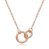 Brass Necklace, with 5 extender chain, plated, fashion jewelry & for woman, rose gold color, 12.70mm, Length:41 cm, Sold By PC