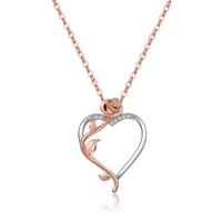 Brass, with 5 extender chain, Heart, plated, fashion jewelry & micro pave cubic zirconia & for woman, 25mm, Length:41 cm, Sold By PC