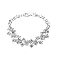 Rhinestone narukvice, Vještački dijamant, s Mesing, srebrne boje pozlaćen, za žene, 15mm, Dužina Približno 17 cm, Prodano By PC