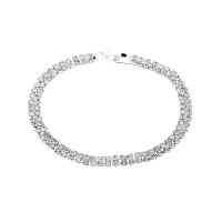 Rhinestone narukvice, Vještački dijamant, s Mesing, srebrne boje pozlaćen, za žene, 6mm, Dužina Približno 18.5 cm, Prodano By PC