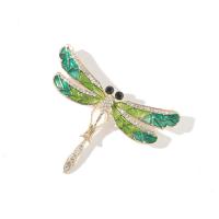 Rhinestone Brooch Zinc Alloy Dragonfly gold color plated for woman & enamel & with rhinestone mixed colors nickel lead & cadmium free Sold By PC