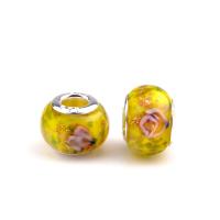 Lampwork European Beads with Goldstone & Iron Lantern silver color plated DIY Approx Sold By Bag