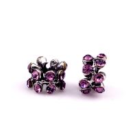 Zinc Alloy European Beads silver color plated DIY & with rhinestone nickel lead & cadmium free Approx Sold By Bag