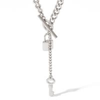 Edelstahl Schmuck Halskette, 304 Edelstahl, Lock and Key, für Frau, keine, Länge 16.54 ZollInch, verkauft von PC