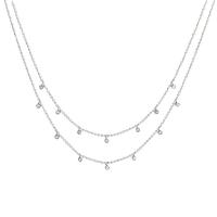 Multi Layer Necklace, 304 Stainless Steel, with 1.97 extender chain, Vacuum Ion Plating, Double Layer & micro pave cubic zirconia & for woman, more colors for choice, 42cm,38cm, Sold By PC