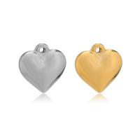Stainless Steel Heart Pendants, 304 Stainless Steel, plated, DIY, more colors for choice, 17x16mm, 5PCs/Bag, Sold By Bag