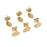 304 Stainless Steel Earring Drop Component gold color plated DIY golden 10mm Sold By Bag