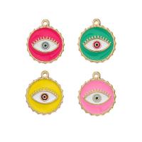 Evil Eye Pendants, 304 Stainless Steel, gold color plated, DIY & enamel, more colors for choice, 22x24mm, 4PCs/Bag, Sold By Bag