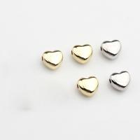 Perles coeur en alliage de zinc, Placage, DIY, plus de couleurs à choisir, protéger l'environnement, sans nickel, plomb et cadmium, 8x8mm, 10PC/sac, Vendu par sac
