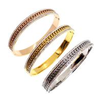 Titanium stål armbånd, Donut, mode smykker & for kvinde & med rhinestone, flere farver til valg, 58x48mm, Solgt af PC