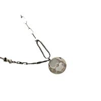 Titanstahl Halskette, mit Weiße Muschel, mit Verlängerungskettchen von 6cm, Bär, Modeschmuck & für Frau, keine, 18x18mm, Länge:40 cm, verkauft von PC