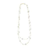 Multi Layer Necklace, Plastic Pearl, with Tibetan Style, Round, gold color plated, fashion jewelry & multilayer & for woman, more colors for choice, Length:1.66 m, Sold By PC