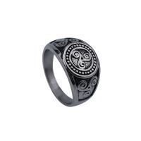 Titanium Steel Finger Ring anoint & for man black Sold By PC