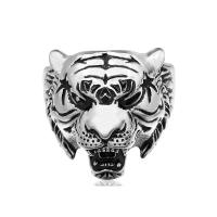 Titanium Steel Finger Ring, Tiger, polished, different size for choice & for man, original color, 23x26mm, Sold By PC