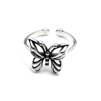 Brass Finger Ring Butterfly platinum color plated vintage & adjustable & for woman & hollow nickel lead & cadmium free US Ring .5 Sold By PC