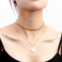 Mode-Multi-Layer-Halskette, Zinklegierung, plattiert, für Frau, keine, 36cm,16cm, 10PCs/Menge, verkauft von Menge