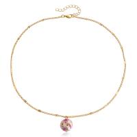 Zinklegierung Schmuck Halskette, mit Kunststoff Perlen, goldfarben plattiert, für Frau, Länge:ca. 16.38 ZollInch, 10PCs/Menge, verkauft von Menge