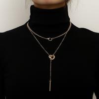 Mode-Multi-Layer-Halskette, Zinklegierung, plattiert, für Frau, keine, 42cm,51cm, 10PCs/Menge, verkauft von Menge