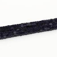 Natural Blue Goldstone Beads, Square, polished, DIY, blue, 4x4mm, Length:Approx 15.35 Inch, 5Strands/Lot, Approx 86PCs/Strand, Sold By Lot