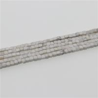 Gemstone Jewelry Beads, Howlite, Square, polished, DIY, white, 4x4mm, Length:Approx 15.35 Inch, 5Strands/Lot, Approx 86PCs/Strand, Sold By Lot