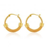 Messing Hoop Earring, 18K forgyldt, mode smykker & for kvinde, gylden, nikkel, bly & cadmium fri, 29x27mm, Solgt af par