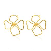 Brass Drop Earring, 18K gold plated, fashion jewelry & for woman & hollow, golden, nickel, lead & cadmium free, 47x47mm, Sold By Pair