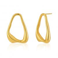 Brass Stud Earring 18K gold plated fashion jewelry & for woman & hollow golden nickel lead & cadmium free Sold By Pair