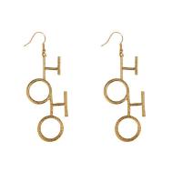 Tibetan Style Drop Earrings, gold color plated, fashion jewelry & for woman, nickel, lead & cadmium free, 70mm, Sold By Pair