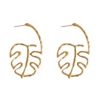 Tibetan Style Stud Earring, gold color plated, fashion jewelry & for woman & hollow, nickel, lead & cadmium free, 48mm, Sold By Pair