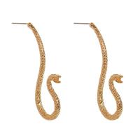 Zinc Alloy Stud Earring Snake gold color plated fashion jewelry & for woman nickel lead & cadmium free 55mm Sold By Pair