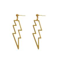 Zinc Alloy Drop Earrings Lightning Symbol gold color plated fashion jewelry & for woman & hollow nickel lead & cadmium free 52mm Sold By Pair