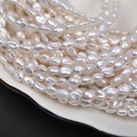 Perles nacres baroques de culture d'eau douce , perle d'eau douce cultivée, DIY, blanc, 4-5mm, Vendu par Environ 36 cm brin