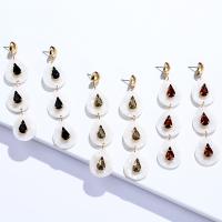 Earring Jewelry, Tibetan Style, with Acetate, gold color plated, fashion jewelry & for woman & with rhinestone, more colors for choice, nickel, lead & cadmium free, 103x23mm, Sold By Pair
