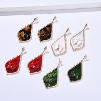 Earring Jewelry, Tibetan Style, with Acetate, gold color plated, fashion jewelry & for woman, more colors for choice, nickel, lead & cadmium free, 63x31mm, Sold By Pair