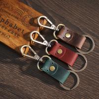 Full Grain Cowhide Leather Key Clasp, with Iron, Unisex, more colors for choice, 100x30mm, Sold By PC