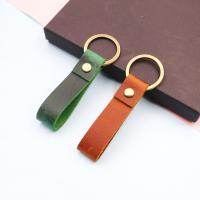 Full Grain Cowhide Leather Key Clasp, with Iron, Unisex, more colors for choice, 75x18mm, Sold By PC
