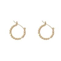 Zinklegierung Ohrringe, plattiert, Modeschmuck & für Frau, Goldfarbe, frei von Nickel, Blei & Kadmium, 20x20mm, verkauft von Paar