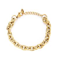 Stainless Steel Jewelry Bracelet 304 Stainless Steel Vacuum Ion Plating fashion jewelry & for woman golden Length 16 cm Sold By PC