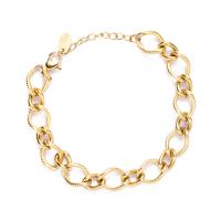 Stainless Steel Jewelry Bracelet, 304 Stainless Steel, Vacuum Ion Plating, fashion jewelry & for woman, golden, Length:15.7 cm, Sold By PC