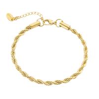 Stainless Steel Jewelry Bracelet, 304 Stainless Steel, with 3cm extender chain, Vacuum Ion Plating, fashion jewelry & different styles for choice & for woman, golden, Length:17 cm, Sold By PC