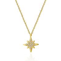 Stainless Steel Jewelry Necklace 304 Stainless Steel with 5cm extender chain Vacuum Ion Plating fashion jewelry & for woman & with rhinestone golden 20mm Length 43 cm Sold By PC