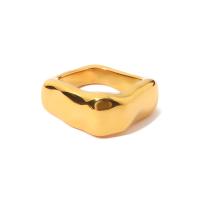 Stainless Steel Finger Ring, 304 Stainless Steel, Vacuum Ion Plating, fashion jewelry & different size for choice & for woman, golden, 28x10mm, Sold By PC