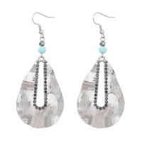 Zinc Alloy Drop Earrings with Resin silver color plated fashion jewelry & for woman silver color Sold By Pair