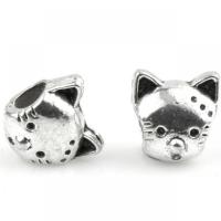 Zinc Alloy European Beads Cat silver color plated DIY nickel lead & cadmium free Approx Sold By Bag
