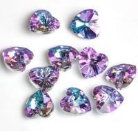 Crystal Pendants, Heart, DIY & faceted, more colors for choice, 8mm, Sold By PC